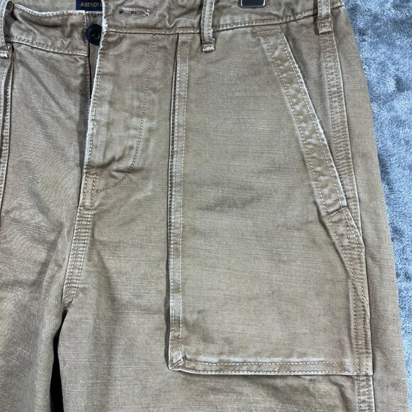 Abercrombie Fitch Shorts Mens Size 29 Heavyweight Tan Military Cargo Distressed - Picture 4 of 11